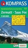  : Zermatt - Saas Fee 1 : 50 000: Wanderkarte / Carta escursioni