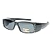 Womens Polarized Fit Over Glasses Sunglasses Rhinestones Rectangle Gray