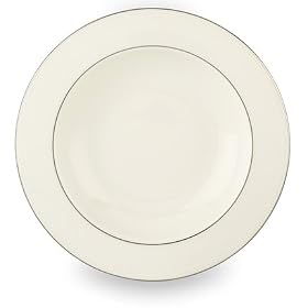 Lenox Tribeca Platinum Banded Bone China Pasta Bowl Rim Soup by Lenox
