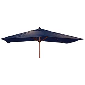 Camelot Patio Umbrella with a Wooden Pole and Navy Canvas 10' x 6'6"