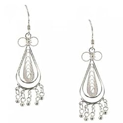 Chandelier Celtic Spirals Dangle Earrings Dropping in Sterling Silver