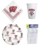Wisconsin Badgers 96 Piece Plastic Dinnerware Set