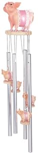 Wind Chime Round Top Pinky Pig Hanging Garden Decoration Windchime