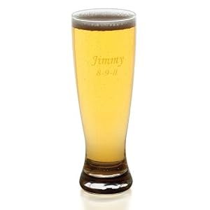 Personalized 20 Ounce Grand Pilsner Laser Engraved Super Sized Pub, Bar Beer Glass