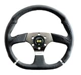 OMP Racing OMP-OD/2018/LN CROMO: Flat 350 mm steering wheel | Black leather