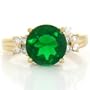10K Solid Yellow Gold Emerald- Green CZ Ring Jewelry