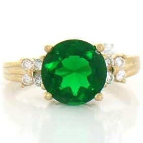 Buy 10K SOLID YELLOW GOLD EMERALD- GREEN CZ RING JEWELRY