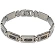 Stainless Steel Carbon Fiber Inlay Men's Bracelet