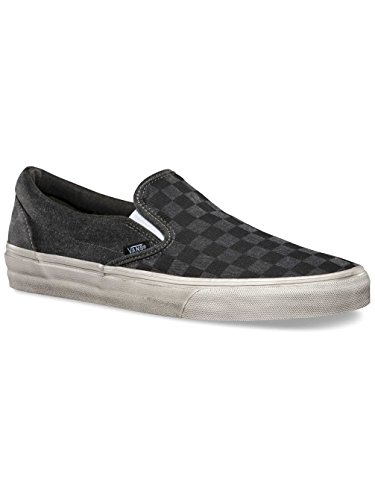 Vans Unisex Classic Slip-On (Overwashed) Black/Checker Skate Shoe 11 Men US