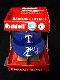 Signed Mayberry, John Jr. (Texas Rangers) Texas Rangers Mini Helmet at Amazon.com