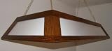 Antique Oak Hanging Pool Table Light Billiards Double Wide Lamp