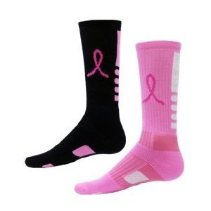 Red Lion Ribbon Legend Crew Breast Cancer Awareness Socks 2 Pair Pack