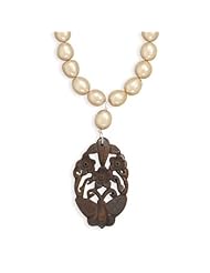 Sterling Silver 16 + 2.5 Inch Extension Cultured Freshwater Pearl Necklace with Oval Bone Flower Drop