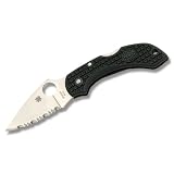 Spyderco Dragonfly Lightweight Serrated Edge Knife,Black