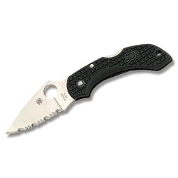 Spyderco Dragonfly Lightweight Serrated Edge Knife,Black