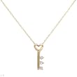 Heart Necklace With Genuine Aquamarines Crafted in Yellow Gold Length 18in