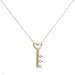 Heart Necklace With Genuine Aquamarines Crafted in Yellow Gold Length 18in