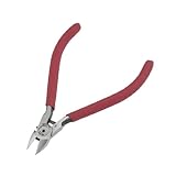 uxcell 斜ニッパー　斜めカッティングプライヤー　スチールプラスチック製　レッドプラスチックコートグリップ　9mm開口幅