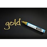 Simply Remarkable Waterproof Chalk Pen to Write or Draw Custom Labels, Tags and More, Gold Liquid Chalk Marker, 2mm Fine Tip