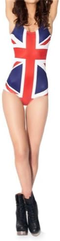 Summer Digital Printing British flag Pattern Women Tight Stretch One Piece Swimsuit
