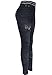 KMystic Women's Denim Print Fake Jeans Leggings (Black Butterfly)