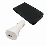 SKQUE USB CAR CHARGER WHITE +APPLE IPOD TOUCH 2G LEATHER CASE BLACK