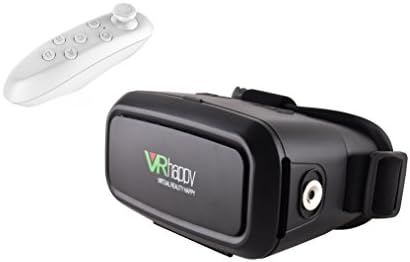 VR Happy 3D Glasses VR Headset Virtual Reality Box with Adjustable Lens and Strap for iPhone and Android 3.5-6 inch Smartphones( With Remote Controller)