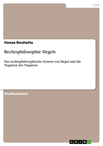 Rechtsphilosophie Hegels: Das rechtsphilosophische System von Hegel und die Negation der Negation (German Edition)