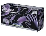 BOX OF 100 SHADOW BLACK NITRILE GLOVES large