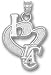 Los Angeles Clippers Solid Sterling Silver ''I Heart'' Basketball Logo 3/4'' Pendant