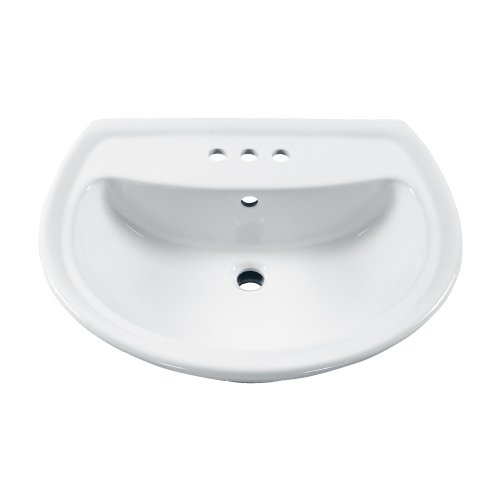 American Standard 0236.004.020 Cadet Pedestal Sink Basin with 4-Inch Faucet Spacing, White