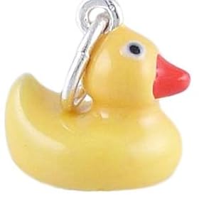 Enamel Rubber Ducky 925 Sterling Silver Traditional Charm
