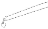 Solid Sterling Silver Heart Anklet 9 chain
