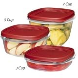 Rubbermaid 7J6600CHIL 5 Cup Easy Find Lids, Square - Chili Red - Case of 6