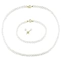 Childrens Button Pearl Flower Jewelry Set