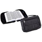 Black Genuine Leather Bible Cover Italian Stone Design
