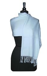 100% Pashmina BABY BLUE Shawl Wrap Woman's Scarf NEW