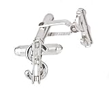 Sterling silver dollar sign $ cufflinks with presentation box