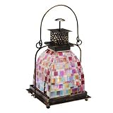 Mosaic Glass Pink Square Lantern