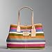 Coach Hamptons Stripe Frame Carryall Bag Tote 13487 Multi