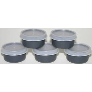 Tupperware Black Smidget Set of 5 with clear seals by Tupperware