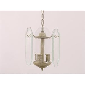 NEW GLASS PANELED CHANDELIER BREAKFAST NOOK LIGHT LAMP