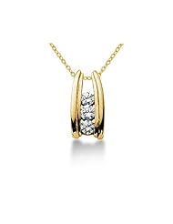 1/2 Carat Three Stone Diamond Ladder Pendant in 10k Yellow Gold