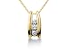 0.50CTW Bar Set Diamond Three Stone Pendant in 14k Yellow Gold