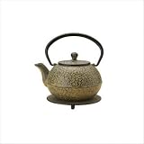 BonJour Cast Iron Teapot with Stainless Steel Infuser and Matching Trivet, Climbing Ivy... by BonJour
