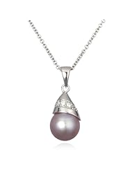 Amethyst Freshwater Pearl Pendant-18"