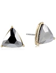 Kensie "Ice Ice Baby" Gold-Plated Triangle Stud Earrings