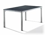 Sieger 1780-50 Exclusiv-Tisch mit Puroplan-Platte, 165 x 95 cm, Gestell Aluminium graphit Tischplatte Schieferdekor, anthrazit