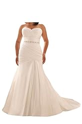 Plus Size Sweetheart Lace Satin Bodycon Dress/Wedding Party Dress 