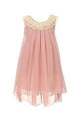 Girls Chiffon Crystal Lace High-Low-Hem Flower-Girl Dress/Party Dress/Wedding Dress 